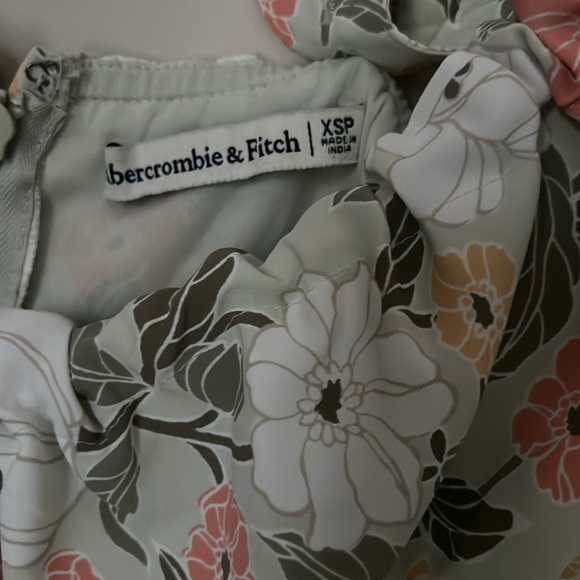 Abercrombie & Fitch Green Floral Midi Dress, XSP - Picture 3 of 4